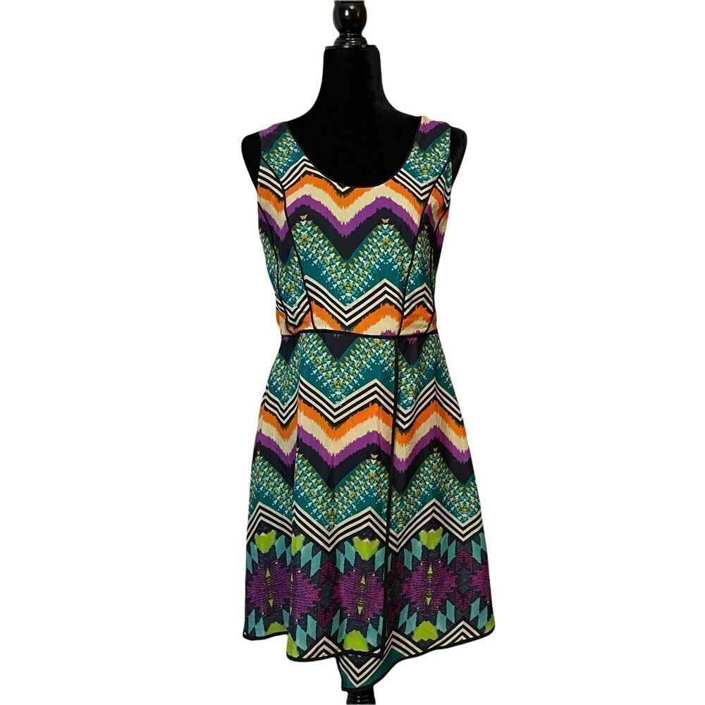 Bar III Chevron Print Dress - M